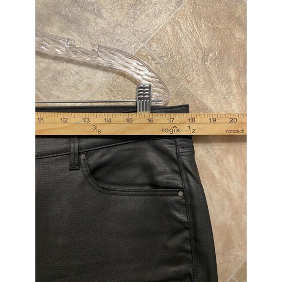 Ann Taylor Pants Women's 14 Black Cotton Blend Stretch Faux Leather Style - Picture 10 of 10
